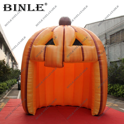 Vivid color event props giant inflatable pumpkin tent air dome house outdoor booth tent for halloween decoration