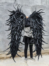 Load image into Gallery viewer, big red purple black Angel wings Model stage show catwalk Game shooting large props feather series creative Gift