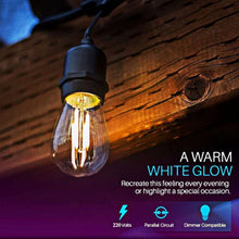 Load image into Gallery viewer, 17M LED String Lights S14 Waterproof IP65 Warm white garland LED Retro Edison Filament Bulb Outdoor Street Garden Patio light