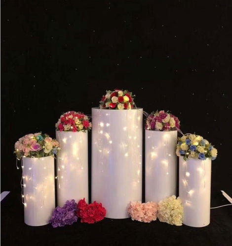 Wedding Cylinder Pedestal Display for cake and food flower stands Metal Pillars for DIY Wedding Decoration Event Supply