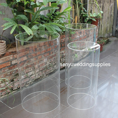 Party Wedding Round Acrylic Pedestal Display Cake Transparent Cylinder Clear Acrylic Pedestal Table senyu1407