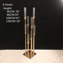 Load image into Gallery viewer, 10 Heads Metal Candelabra Candle Holders Road Lead Table Centerpiece Gold Candelabrum Stand Pillar Candlestick For Weddin