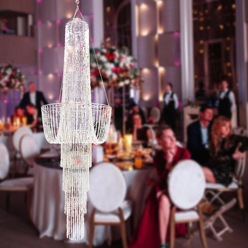 5pcs/10 pcs lot long luxury wedding spiral Iridescence acrylic hanging chandelier for Wedding decoration event party decoration