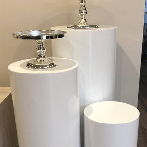 Factory Wholesale Clear Acrylic Wedding Event Display Plinth, Round Plinths Mirror plinth