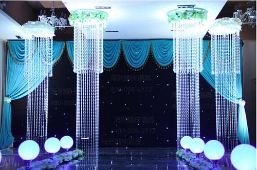 Hot sale  wedding decoration The ceiling decoration crystal lamp stage background decorate crystal road guide 4pcs/lot