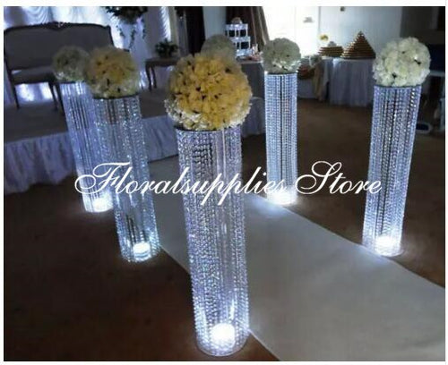 Flower Stand Floor Centerpieces Column Stand Crystal Road Lead Wedding Table Centerpiece Flower Rack Event Party Decoration