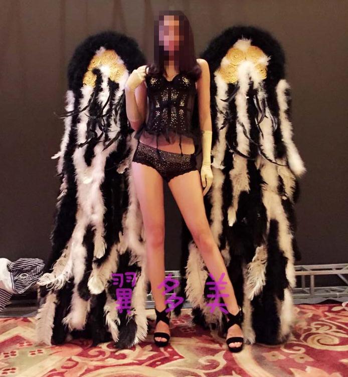 Wings props black feather angel wings angel wings catwalk show props festival Angel Feather wings Window props underwear catwalk