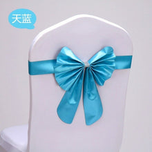 Load image into Gallery viewer, 100pcs/lot spandex chair sash stretch band bow for chair covers,Burgundy colour wedding banquet hotel decorative chair bow sash