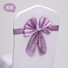 Load image into Gallery viewer, 100pcs/lot spandex chair sash stretch band bow for chair covers,Burgundy colour wedding banquet hotel decorative chair bow sash