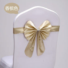 Load image into Gallery viewer, 100pcs/lot spandex chair sash stretch band bow for chair covers,Burgundy colour wedding banquet hotel decorative chair bow sash