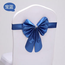 Load image into Gallery viewer, 100pcs/lot spandex chair sash stretch band bow for chair covers,Burgundy colour wedding banquet hotel decorative chair bow sash
