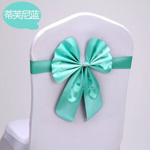 Load image into Gallery viewer, 100pcs/lot spandex chair sash stretch band bow for chair covers,Burgundy colour wedding banquet hotel decorative chair bow sash