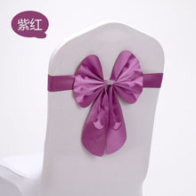 Load image into Gallery viewer, 100pcs/lot spandex chair sash stretch band bow for chair covers,Burgundy colour wedding banquet hotel decorative chair bow sash