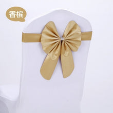 Load image into Gallery viewer, 100pcs/lot spandex chair sash stretch band bow for chair covers,Burgundy colour wedding banquet hotel decorative chair bow sash