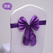 Load image into Gallery viewer, 100pcs/lot spandex chair sash stretch band bow for chair covers,Burgundy colour wedding banquet hotel decorative chair bow sash