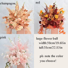 Load image into Gallery viewer, Artificial Wedding flowers table centerpiece backdrop stand decoration electroplating geometric metal iron stand decoration