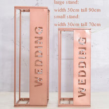 Load image into Gallery viewer, Artificial Wedding flowers table centerpiece backdrop stand decoration electroplating geometric metal iron stand decoration