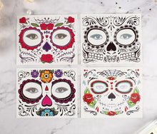 Load image into Gallery viewer, 3000pcs /lot Day of The Dead Skull Face Halloween Cool Beauty Tattoo Waterproof Hot Temporary Tattoo Stickers SN2067