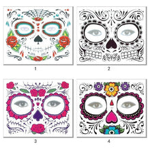Load image into Gallery viewer, 3000pcs /lot Day of The Dead Skull Face Halloween Cool Beauty Tattoo Waterproof Hot Temporary Tattoo Stickers SN2067