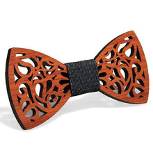 Load image into Gallery viewer, 50pcs Floral Mustache Wood Bow Ties for Men Bowtie Hollow Butterflies Wedding Suit Wooden Bowtie Party Decoration