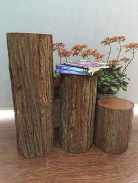 3pcs tree stump simulation wood pastoral forest wedding props outdoor garden display wedding road decoration plinth