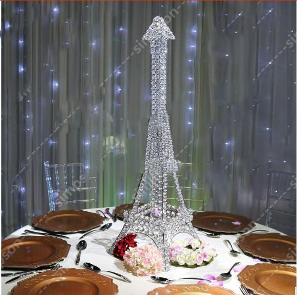 Eiffel Tower Table Decoration Wedding Centerpiece Metal Crystal Candle Holder Flower Arrangements Candelabra