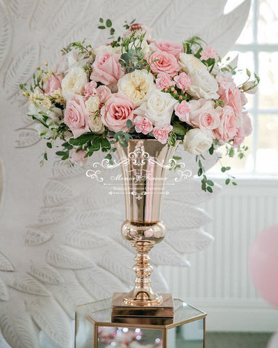 49cm Iron Luxury Flower Vase Display Wedding Table Centrepiece Home Party Decor Floral Vase Marriage Decoration