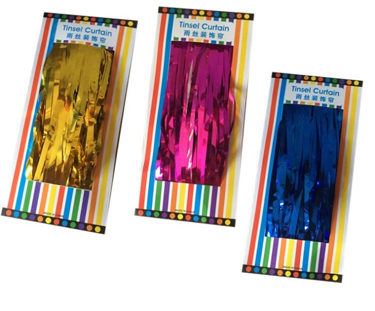 1x3 Meters Gold Foil Fringe Tinsel Curtain Tassel Garlands Wedding Photography Backdrop Birthday Party Decoration
