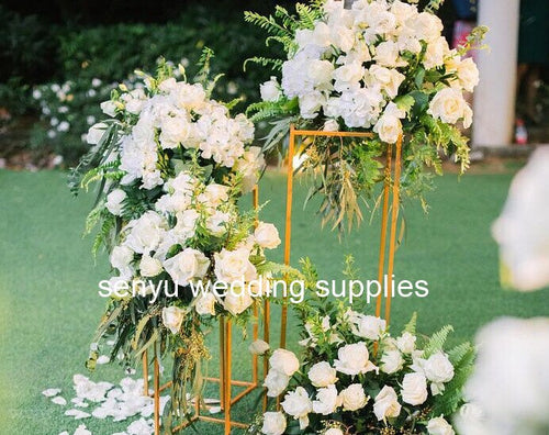 wedding white golden metal gate door backdrop walkway aisle decor stand for wedding stand for stage decoration senyu0493