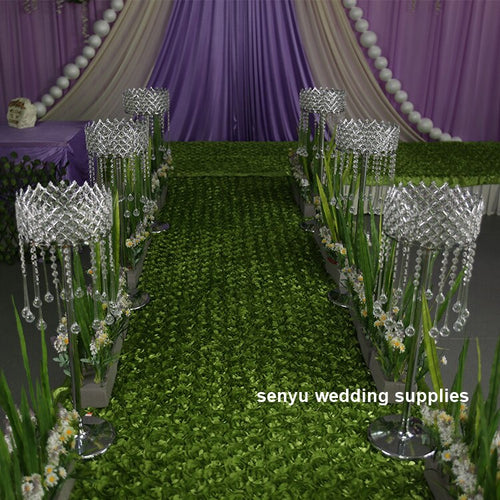 New fashion Tall round wedding walkway flower stand Wedding Event decoration Walkway Flower crystal Aisle Stand senyu01010
