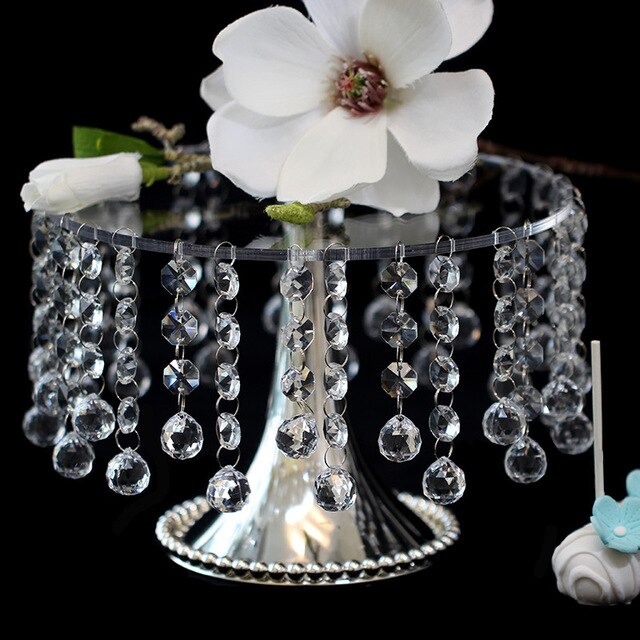 10pcs/lot Beautiful Wedding Crystal Bead Metal Glass Clear Cake Cake Point Prame Heart Frame Acrylic Dessert for Home Party Usag