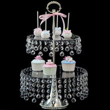 Load image into Gallery viewer, 10pcs/lot Beautiful Wedding Crystal Bead Metal Glass Clear Cake Cake Point Prame Heart Frame Acrylic Dessert for Home Party Usag