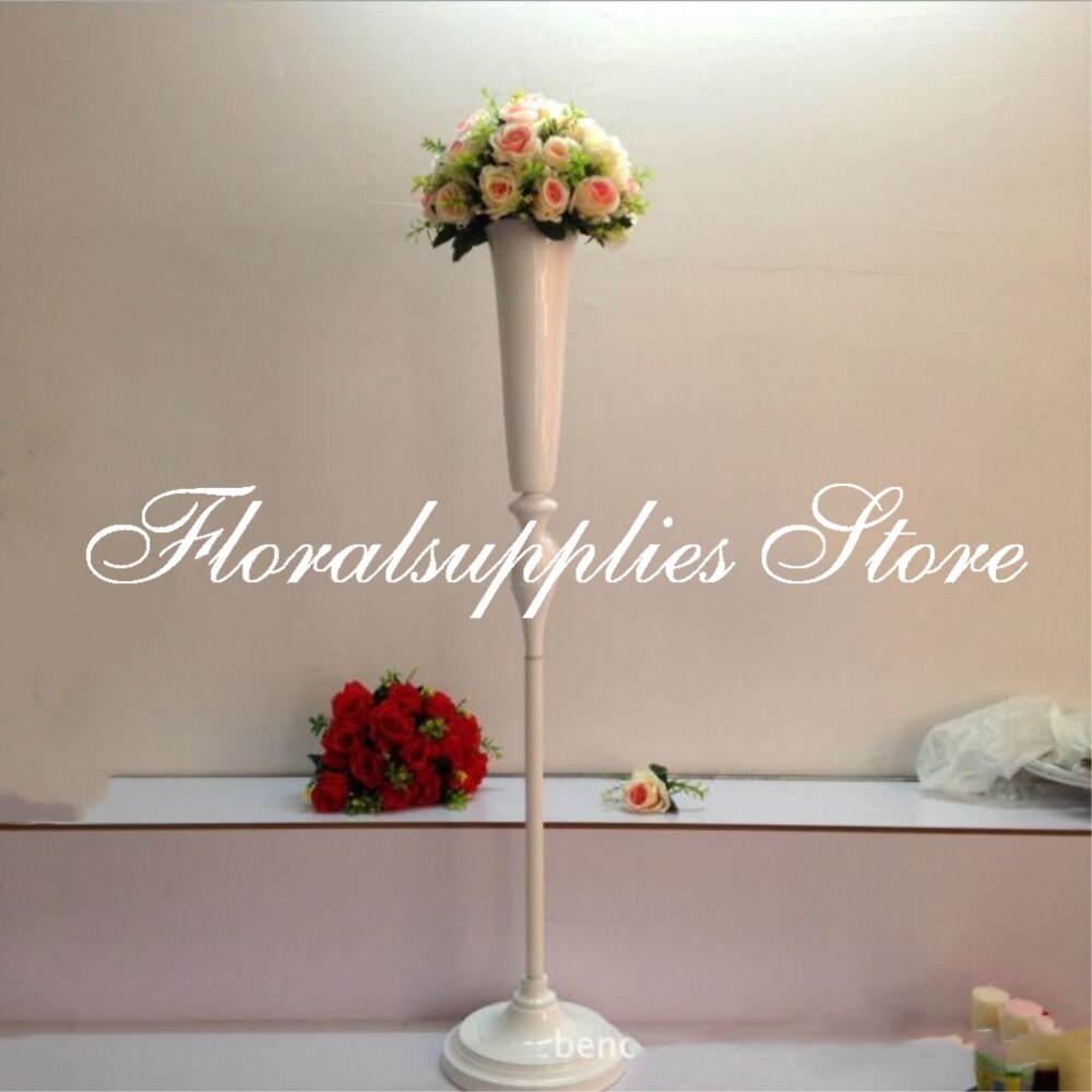 New Arrival 120cm Tall White Flower Vase Wedding Centerpieces Vase Decorative Rack Stand Event Party Road Lead