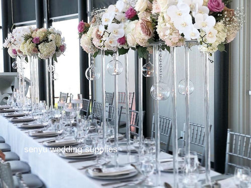 65cm tall )12pcs New style acrylic  clear transparent wedding centers stand for table decor