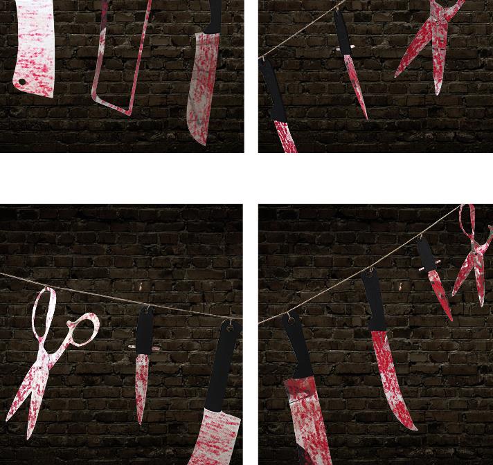 Halloween prop haunted house decor torture bloody  Body tools Severed Body Parts garland banner Gory Party Hanging Decorations
