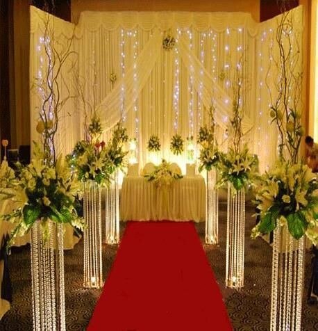 luxxury fashion Aisle T-stage crystal decoration wedding centerpieces  wedding floral decor flower vase stand with led light