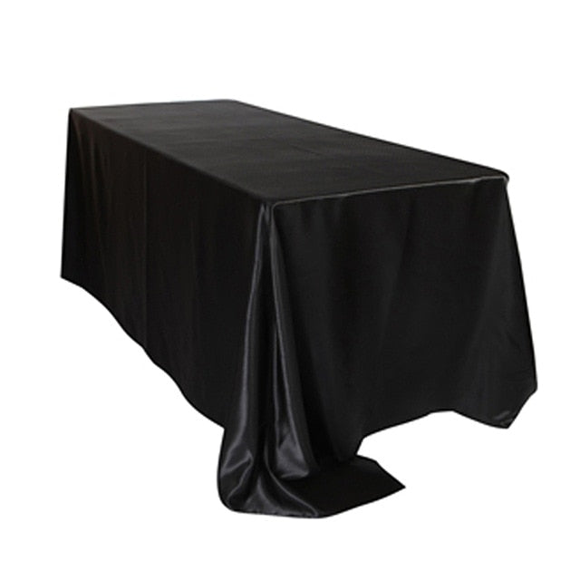 10pcs/ Pack 90 x 132 inch Rectangular 228cm x 335cm Satin Tablecloth Table Cover For Wedding Party Restaurant Banquet Decoration