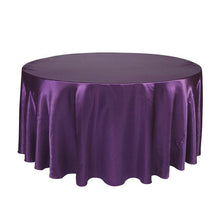 Load image into Gallery viewer, 10pcs Navy blue 120 Inch Round Satin Tablecloths  Table Cover for Wedding Party Restaurant Banquet Decorations