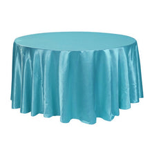 Load image into Gallery viewer, 10pcs Navy blue 120 Inch Round Satin Tablecloths  Table Cover for Wedding Party Restaurant Banquet Decorations