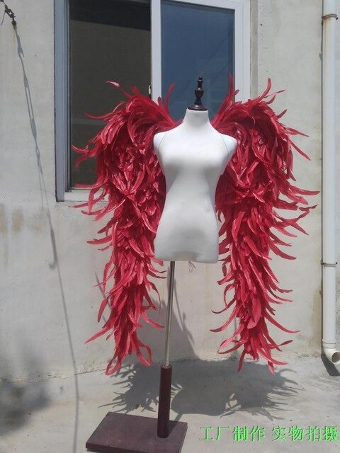 big red purple black Angel wings Model stage show catwalk Game shooting large props feather series creative Gift